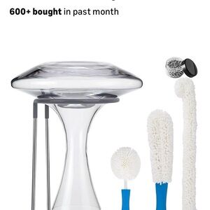 Wine Decanter Drying Stand with Blue Brush Set